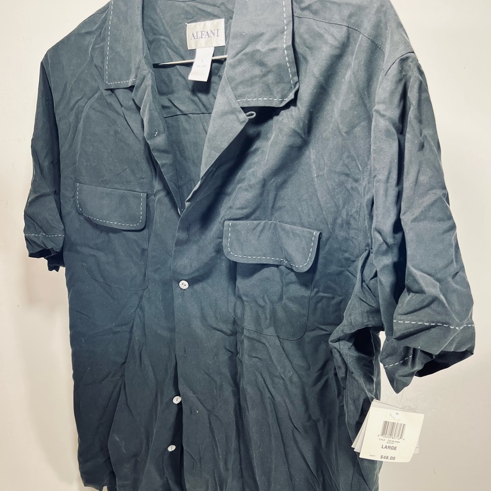 ALFANI Mens Silk Shirt